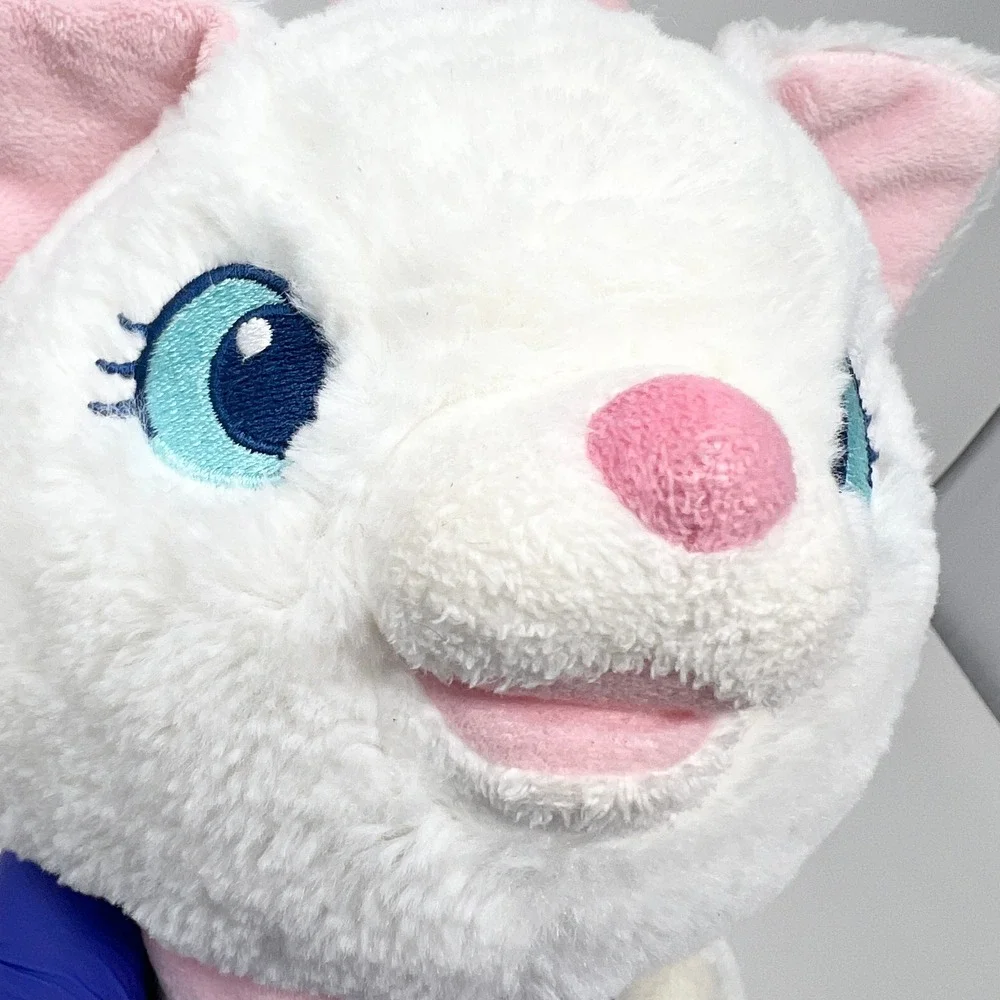 Disney Store The Aristocats Marie Plush White Pink Kitten Stuffed Animal 12 inch